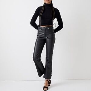 J. Crew High-Rise Slim Demi Boot Pants Faux Leather BK823 Size 29 V2